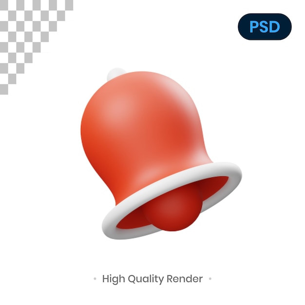 Bel 3d render illustratie premium psd