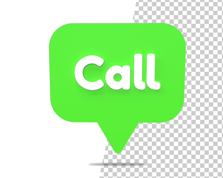 PSD bel groen pictogram label 3d render