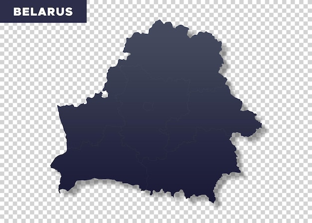 PSD mappa della bielorussia a colore nero su sfondo trasparente