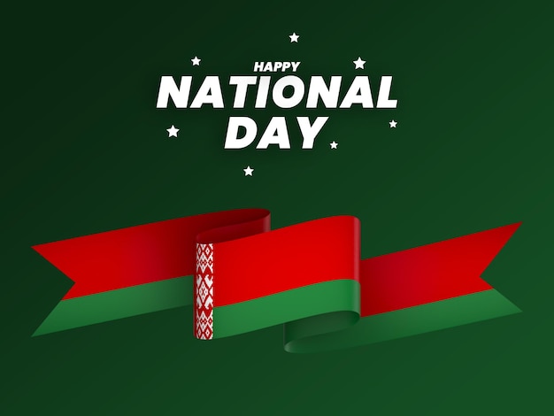 PSD belarus flag element design national independence day banner ribbon psd