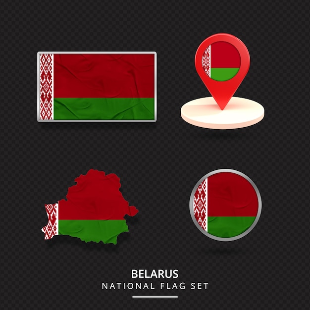 Belarus national flag map location element design