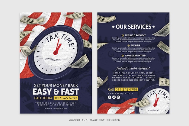 Belastingtijd Flyer Amerikaanse themasjabloon in PSD