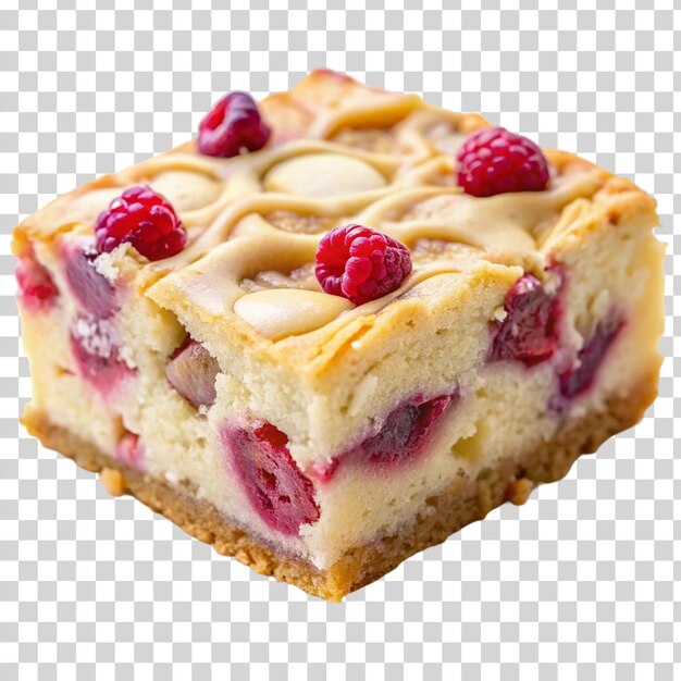 PSD belgian raspberry white chocolate blondie isolated on transparent background