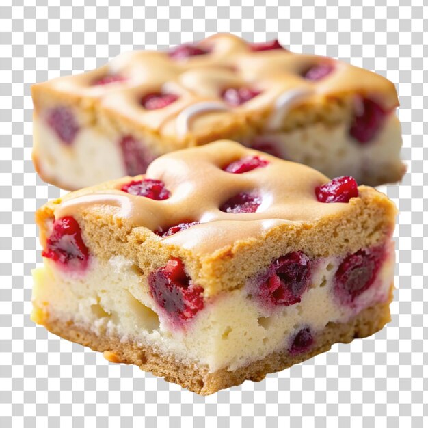 PSD belgian raspberry white chocolate blondie isolated on transparent background