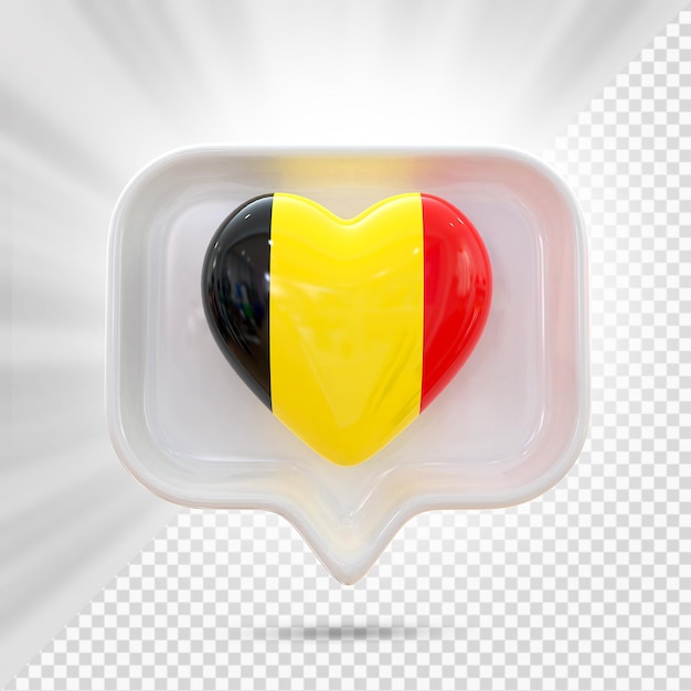 PSD belgië vlagpictogram 3d