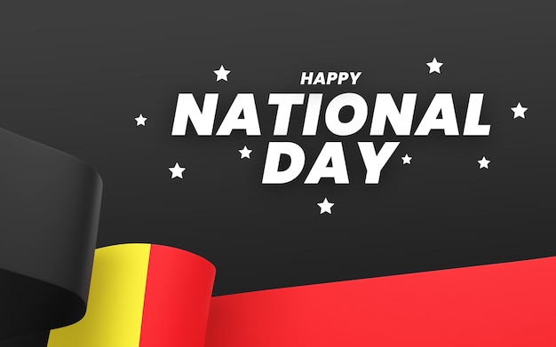 Флаг бельгии дизайн баннера дня национальной независимости редактируемый текст и фон
