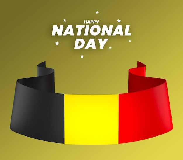 PSD belgium flag element design national independence day banner ribbon psd