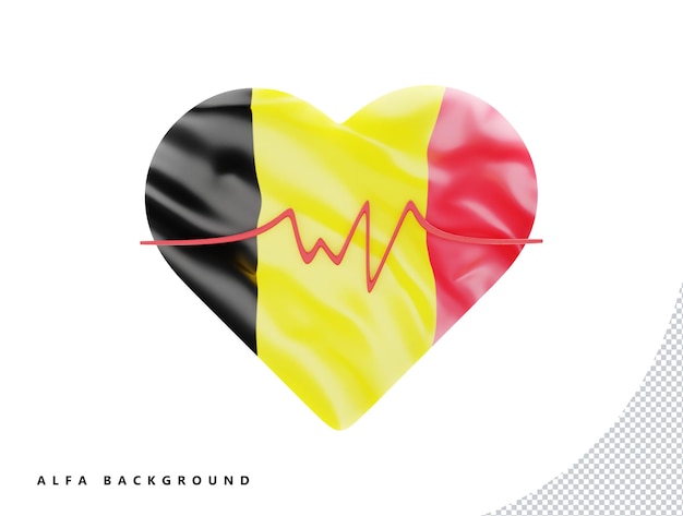 愛のアイコン国際国家記号記号とベルギーの旗