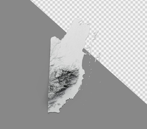 ベリーズ地図ベリーズ国旗影付きレリーフ色高さマップ分離背景 3 d イラストレーション