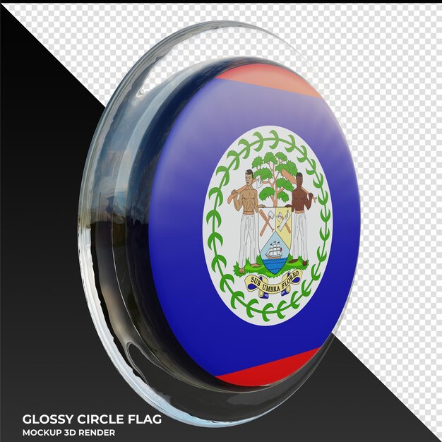 PSD belize0003 bandiera del cerchio lucido strutturata 3d realistica