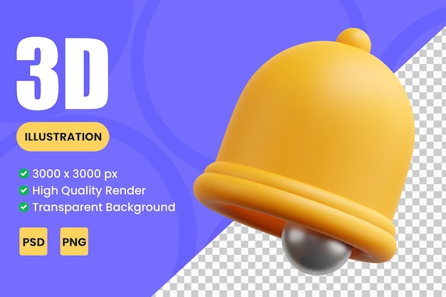 PSD ベル3dアイコンのイラスト