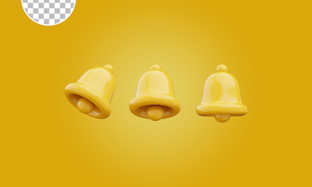 PSD bell icon symbol 3d rendering collection