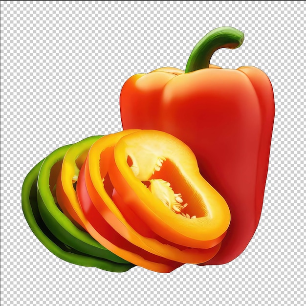 PSD bell pepper harvest graphic