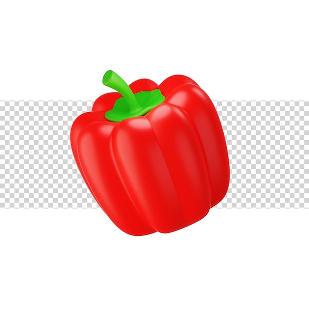 PSD bell pepper icoon 3d illustratie geïsoleerd