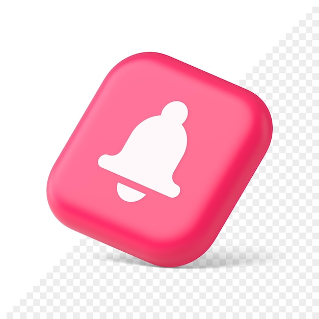 bell ring audio sound button signal push reminder cyberspace interface notification 3d isometric icon