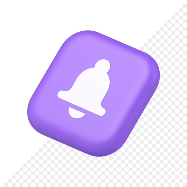 Bell ring audio sound button signal push reminder cyberspace interface notification 3d isometric icon