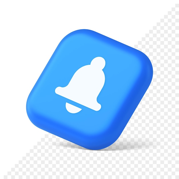 bell ring audio sound button signal push reminder cyberspace interface notification 3d isometric icon