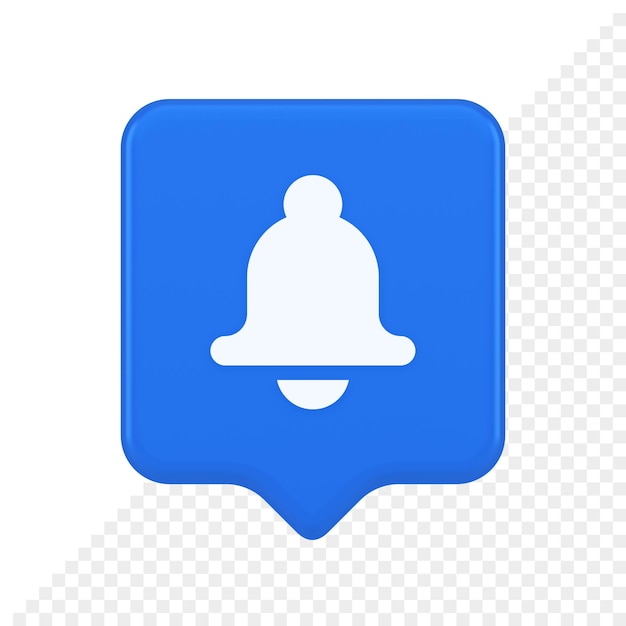 bell ring audio sound button signal push reminder cyberspace interface notification 3d speech bubble icon