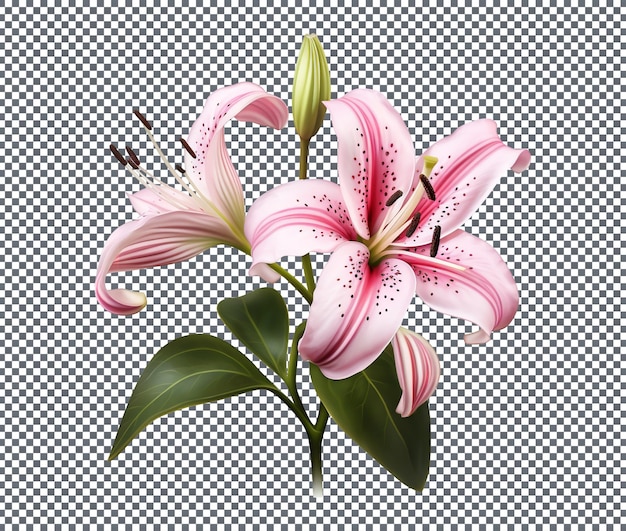 Belladona lelie bloem geïsoleerd op transparante achtergrond