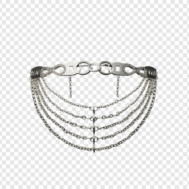 PSD belly chain sieraden geïsoleerd op transparante achtergrond