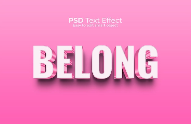 Belong 3d editable text effect