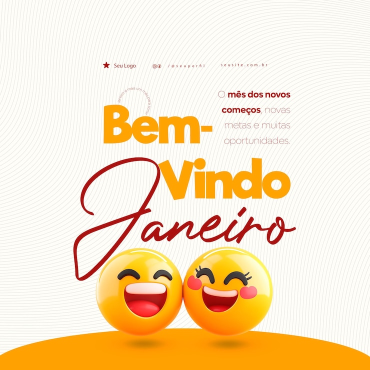 PSD bem vindo janeiro saudacao социальные сети psd editavel добро пожаловать январь приветствия социальные сети редактируемые