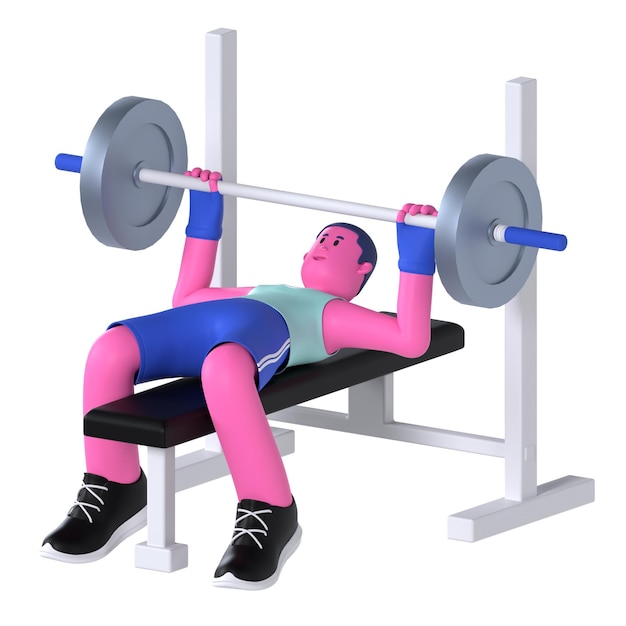 Bench press boy gym fitness exercise