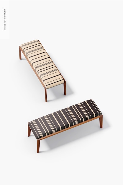 Benches mockup, perspectief
