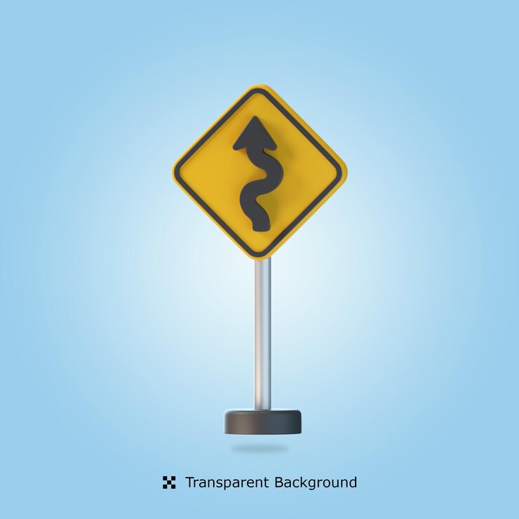 PSD 曲げ道路標識 3 d アイコン イラスト