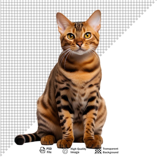 PSD bengal cat isolated on transparent background