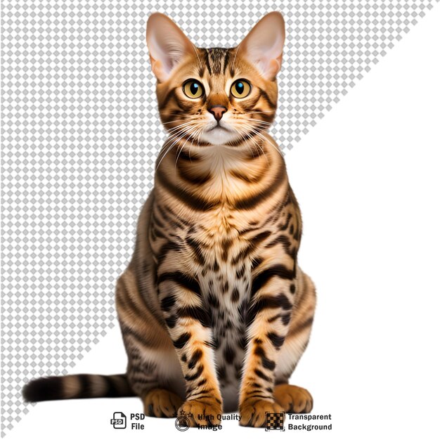 PSD bengal cat isolated on transparent background