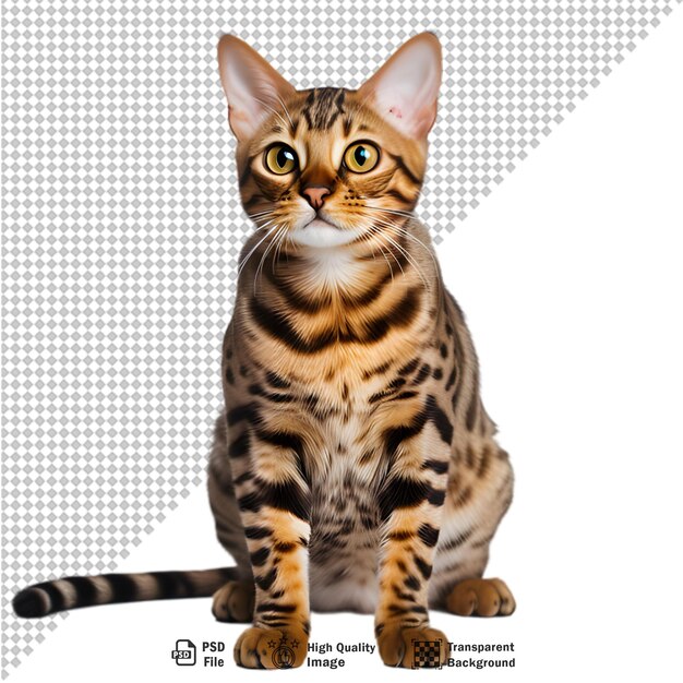 Bengal cat isolated on transparent background