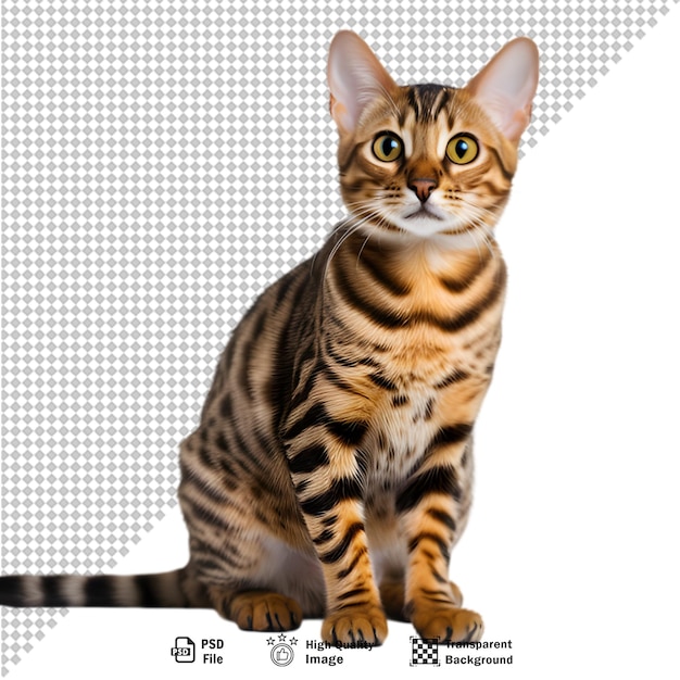 Bengal cat isolated on transparent background