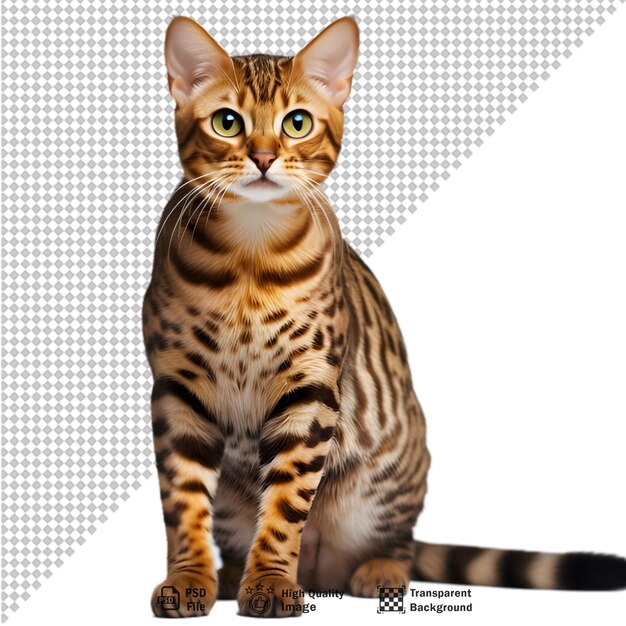 Bengal cat isolated on transparent background