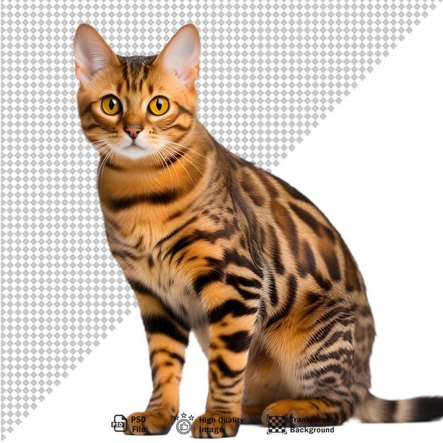 Bengal cat isolated on transparent background