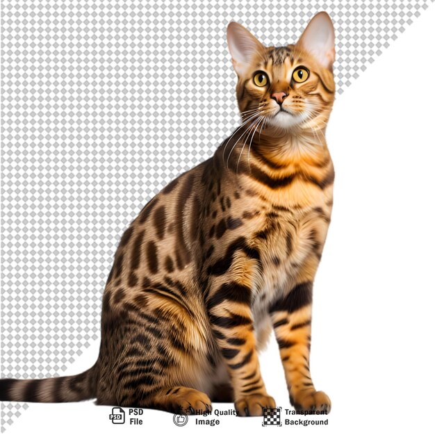 PSD bengal cat isolated on transparent background