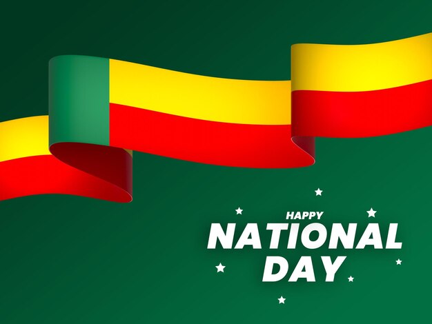 PSD benin flag element design national independence day banner ribbon psd