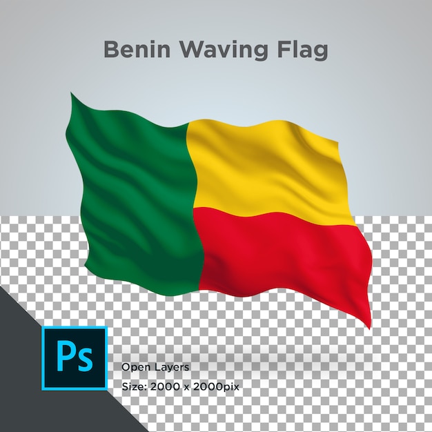 Benin vlag wave transparant psd