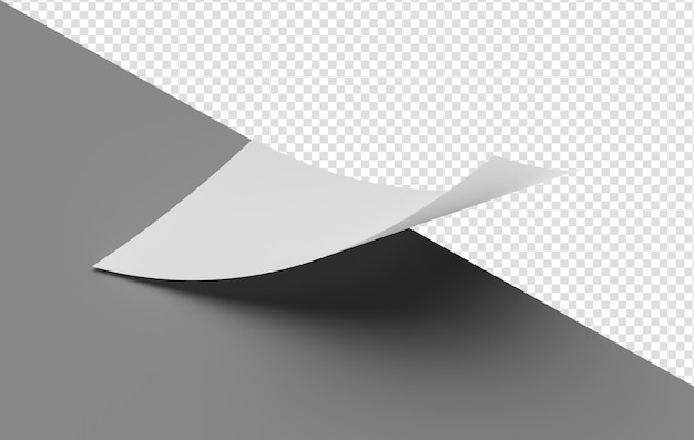 PSD foglio di carta vuoto piegato carta vuota mockup carta in formato a4 con ombre