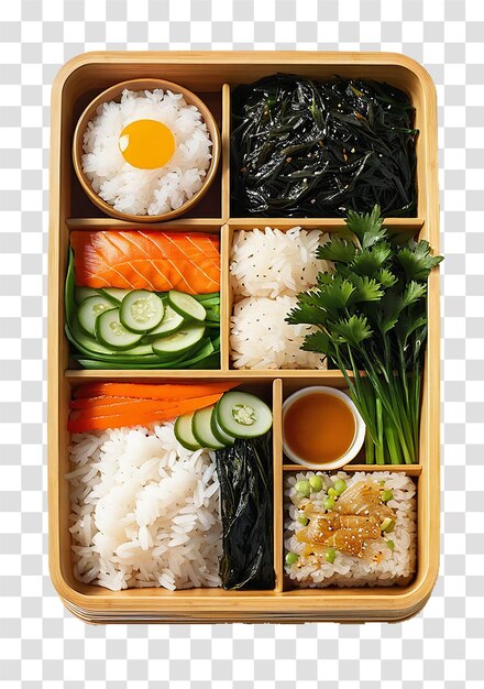 PSD bento box japanese style on transparent background