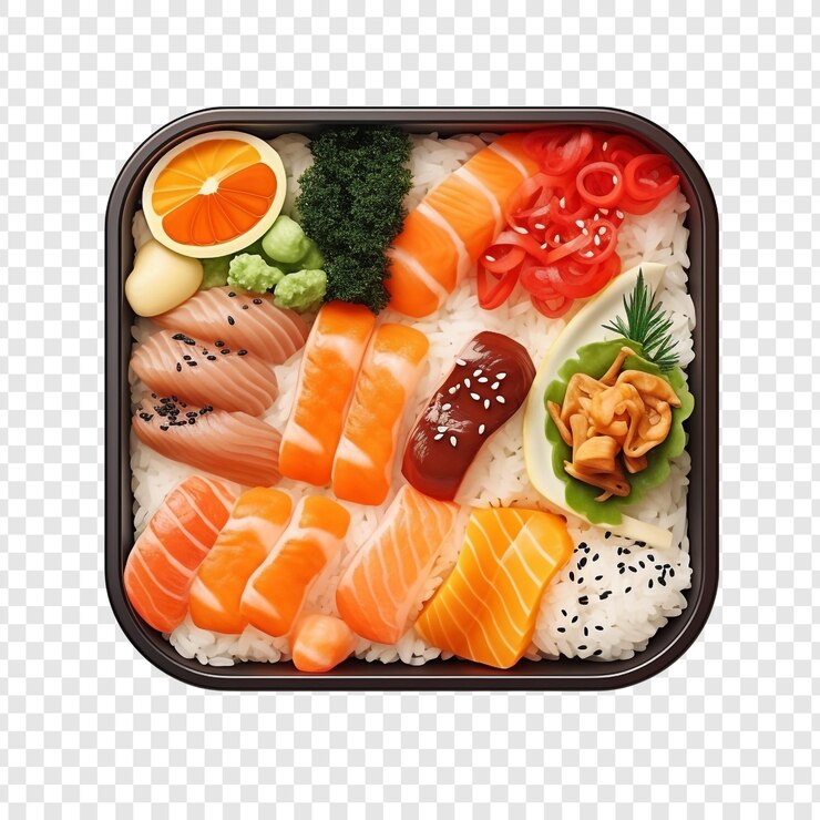 PSD bento isolated on transparent background