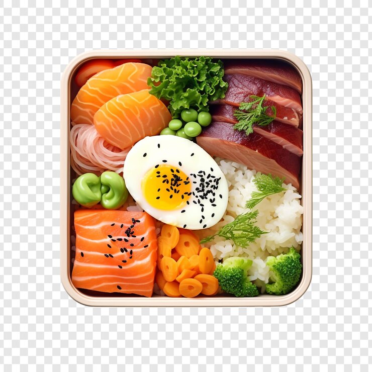 PSD bento isolated on transparent background