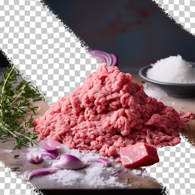 PSD bereid gehakt en ui voor het koken van transparante achtergrond