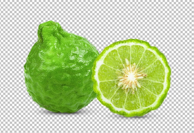 Bergamot or kaffir isolated on alpha layer