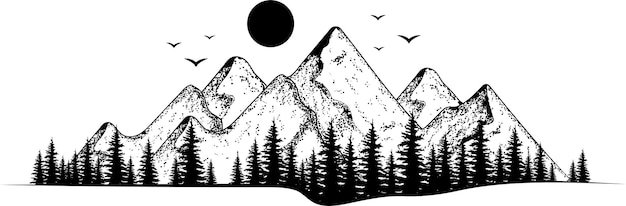 bergketen schets clipart