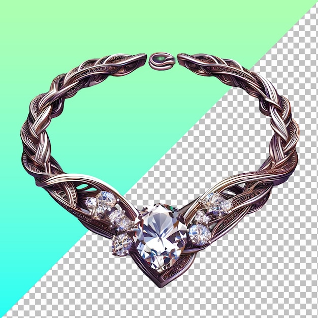 PSD berliant necklace isolated on transparent background