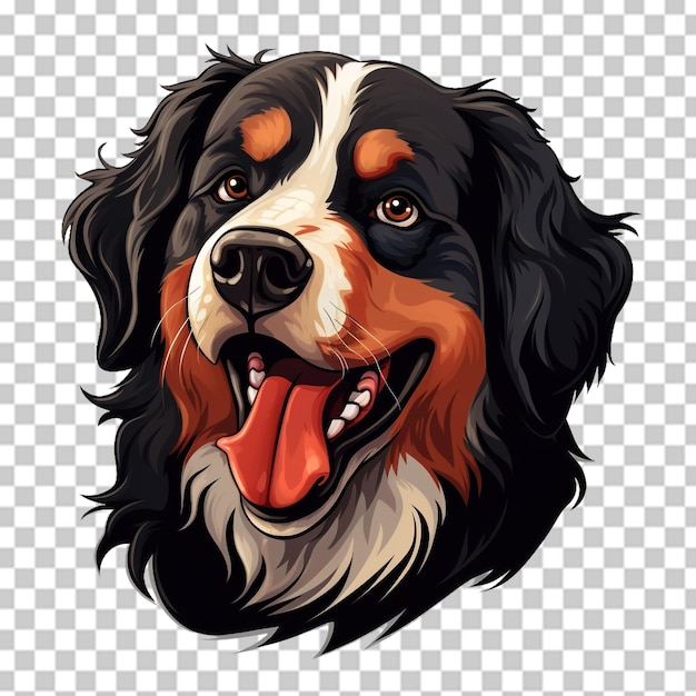 PSD logo della mascotte del cane di montagna bernese isolato su sfondo trasparente