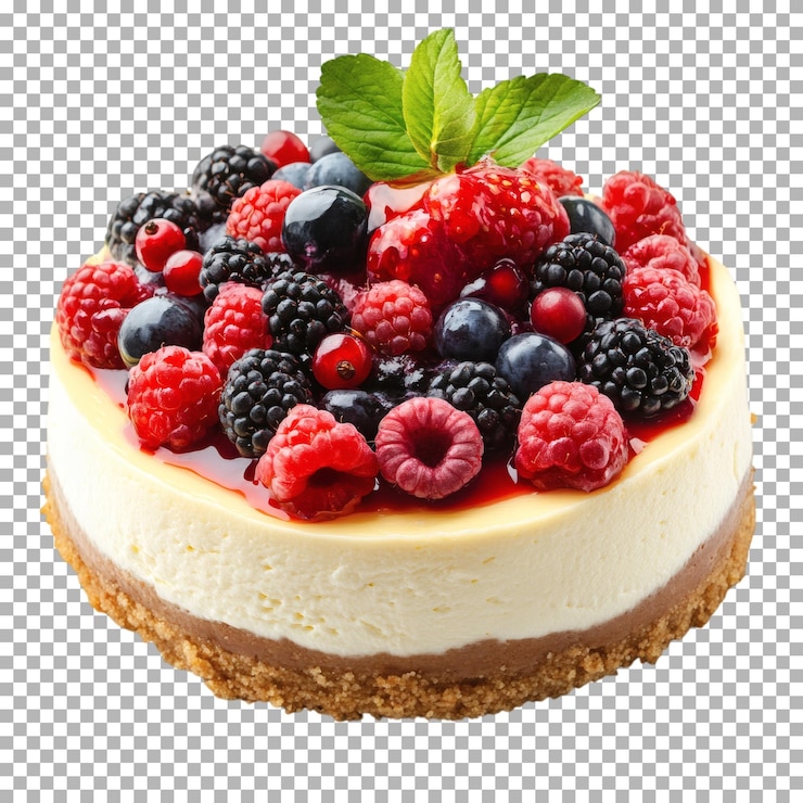 PSD berry cheesecake delight geïsoleerd op een doorzichtige achtergrond