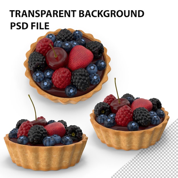 PSD berry chocolate tartlet png