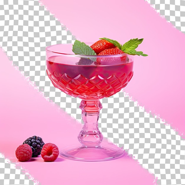 PSD berry juice in a cocktail glass on a transparent background